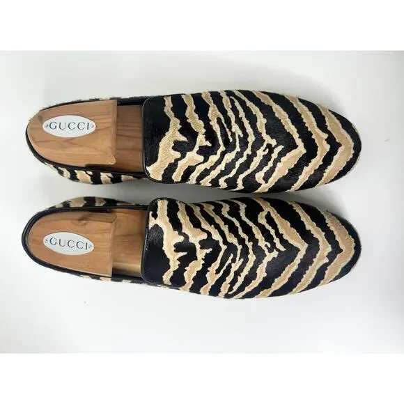 Gucci Pony Hair Black & Tan Zebra Print Loafers, Size 7 Gucci Pony Hair Black & Tan Zebra Print Loafers, Size 7 main image 4